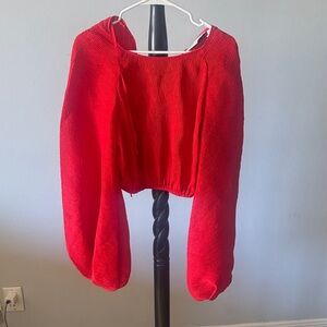 C/MEO Collective Bold Red Textured Top